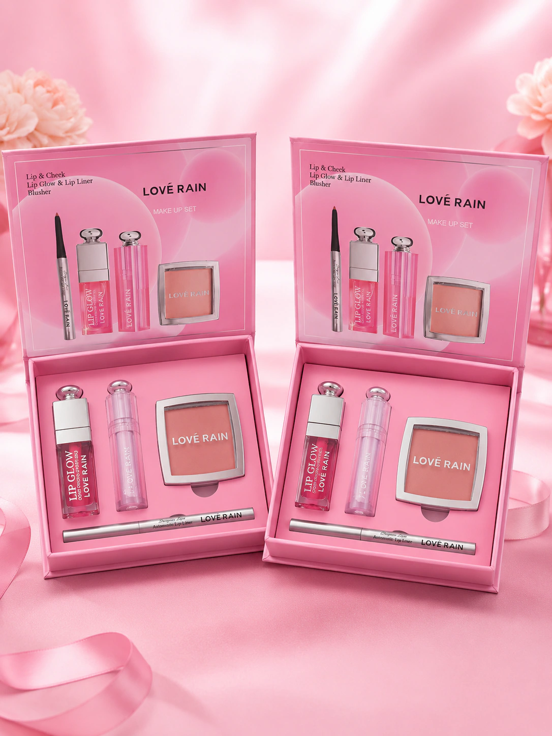 Kit Gloss Labial e Lápis de Boca Love Rain