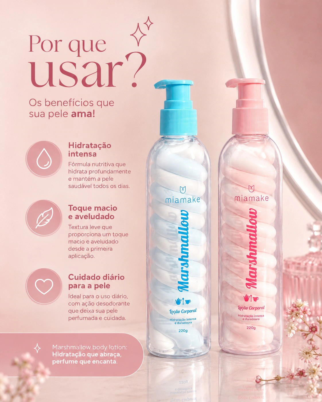 Loção Corporal Marshmallow Mia Make