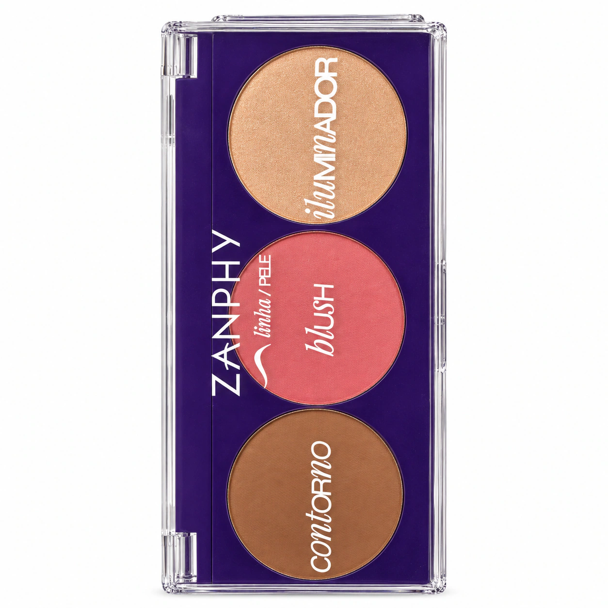 Paleta Trio Linha Pele Zanphy - Contorno Blush Iluminador