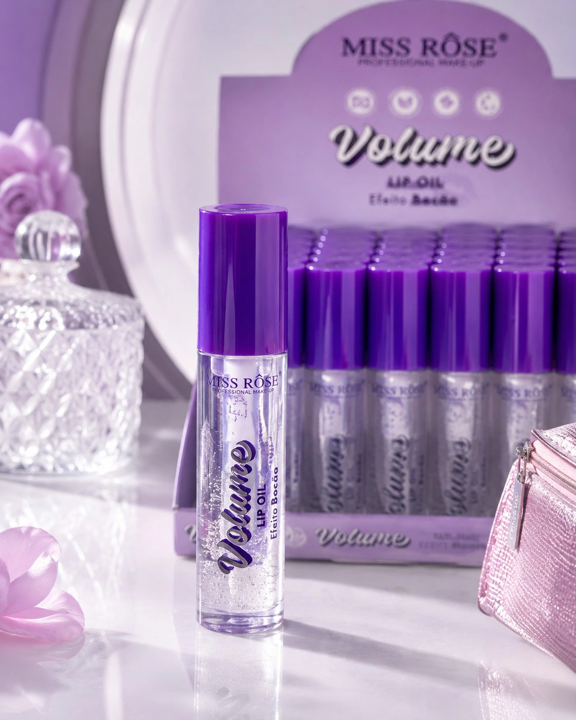 Lip Oil Miss Rôse Volume Efeito Bocão Brilho Espelhado
