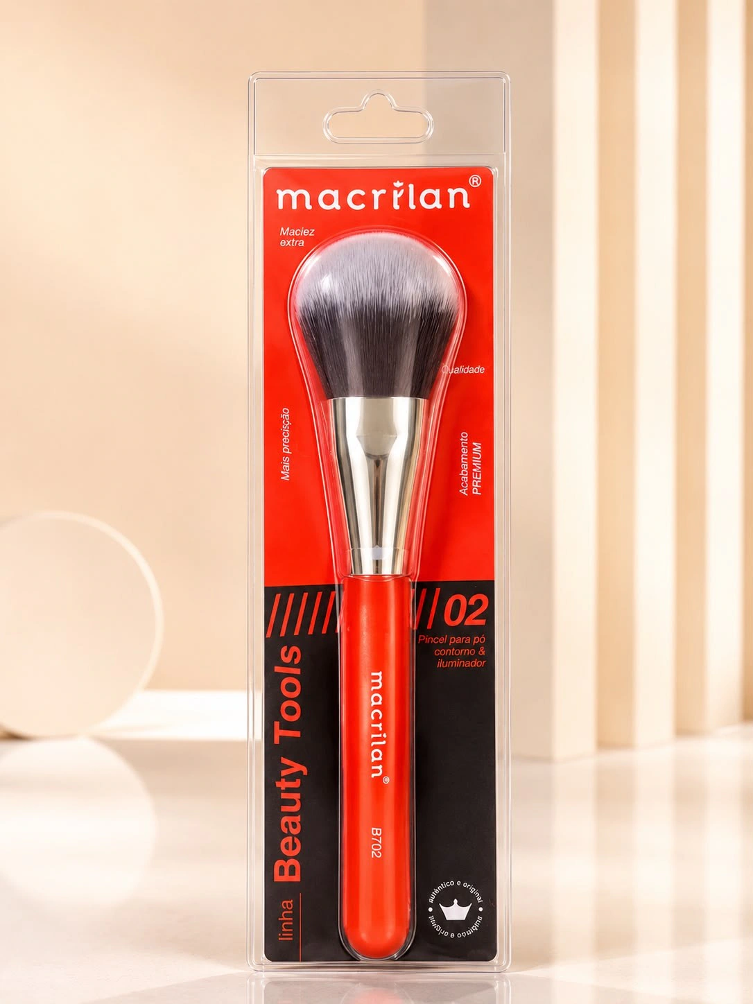 Pincel para Pó, Contorno e Iluminador Macrilan